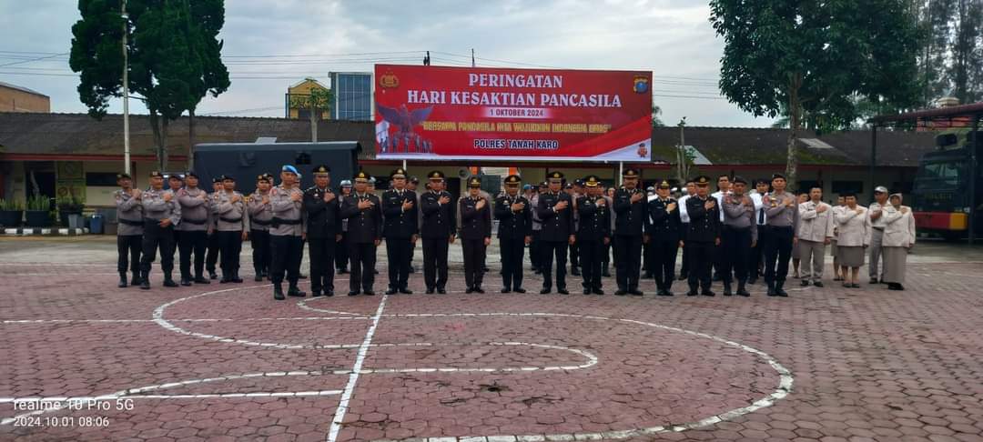 Polres Karo Gelar Upacara Hari Kesaktian Pancasila