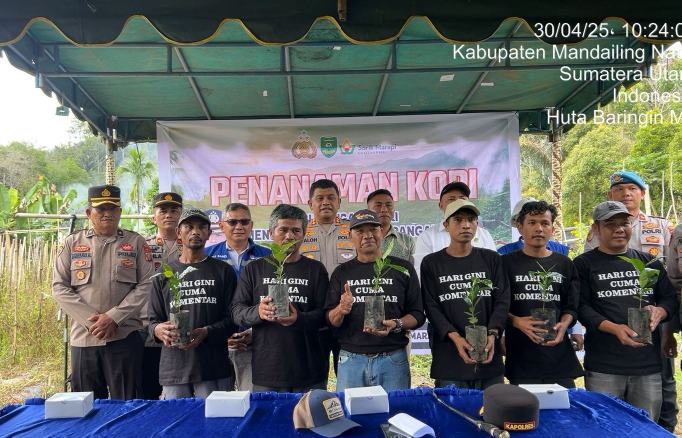 PT SMGP-Polres Madina Penanaman 19 Ribu Kopi di Desa Hutabaringin
