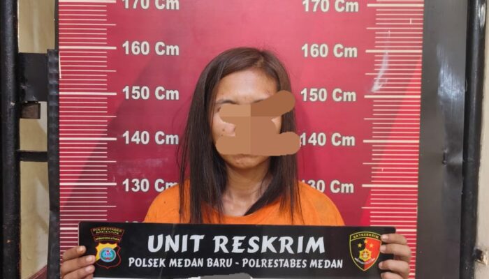 Bawa Kabur HP Ojol, Cewek Cantik Diboyong ke Polsek Medan Baru