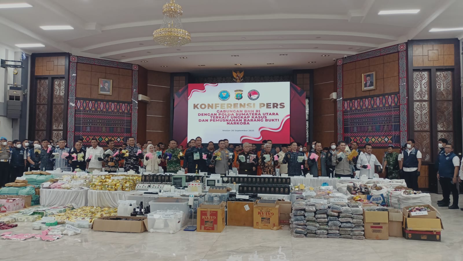 BNN RI dan Polda Sumut Ungkap 1,7 Ton Narkotika