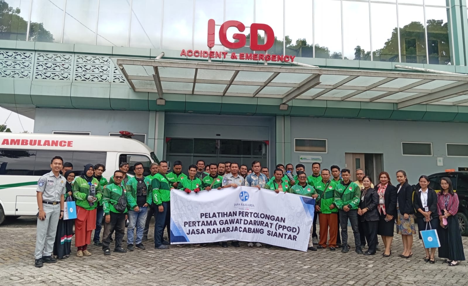 Jasa Raharja Cabang Pematangsiantar Gelar Pelatihan Penanganan Gawat Darurat Bagi Pengemudi Grab