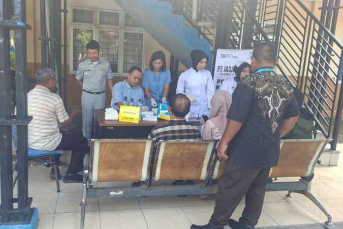 Peduli Keselamatan, Jasa Raharja Tebing Tinggi Gelar Pelayanan Kesehatan Gratis dikantor Samsat Lubuk Pakam