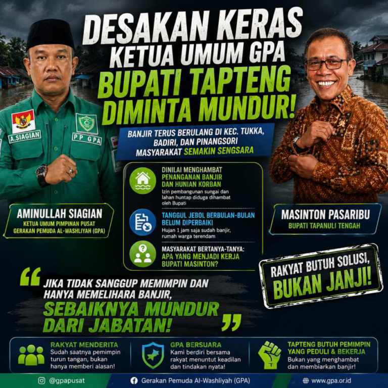 GPA Soroti Penanganan Banjir Tapanuli Tengah, Aminullah: Jika Tak Mampu, Masinton Mundur